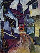 August Macke, Street with church in Kandern